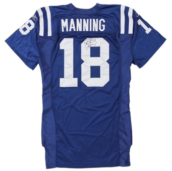 2009 Peyton Manning Game Worn and Signed Photo Matched Indianapolis Colts Home Jersey (NFL-PSA/DNA)